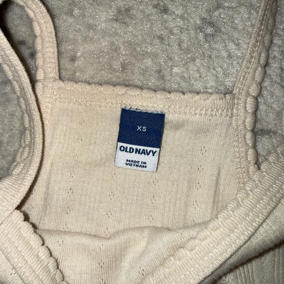 Old Navy Cream Ribbed Tank Top - Picture 2 of 2